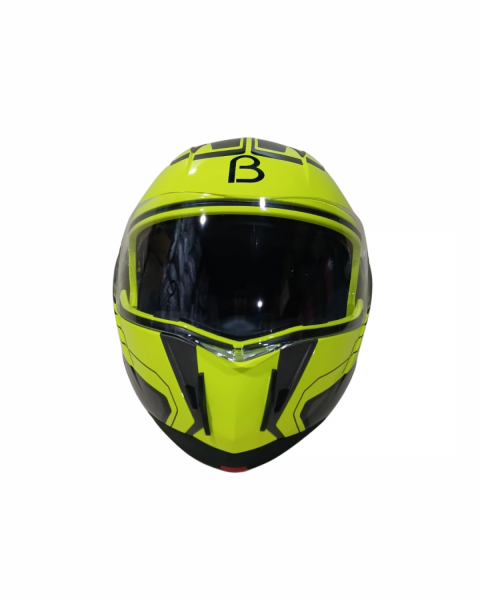 Beon Çene Açılır Vizörlü Kask Neon Sarı B-shock