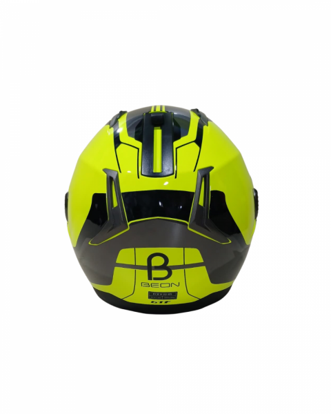 Beon Çene Açılır Vizörlü Kask Neon Sarı B-shock