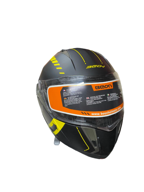 Beon Ece R22.05  M 57-58 Cm 1600 +/- 50g Çene Açılır Siyah Sarı Kask