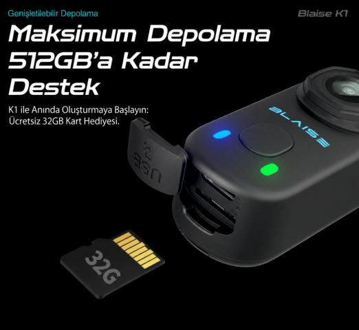 Blaıse K1 Aksiyon Kamera +32gb Sd Kart