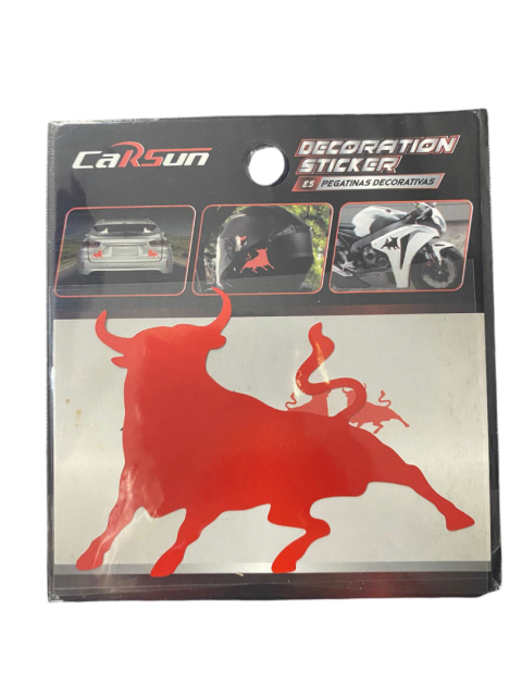 Carsun Decoratıon Sticker Boğa Desenli Kırmızı