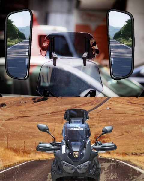 Deflektör (füme) Dikiz Aynalı Universal Asansörlü Çift Bağlantılı