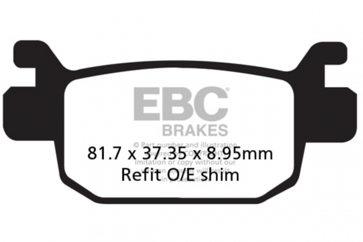 (ebc) Organik Scooter Arka Fren Balatası / Honda Forza 250 (2018-2025) - Sh 125 - Pcx 125 Deluxe (2025-2026) - Adv 350 , Arka