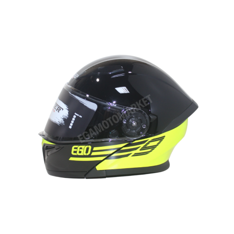 Fazer Helmets Ego 29 Glossy Flourosan Yellow Çene Açılır Kask – Siyah,flurosan Sarı Güneş Vizörlü, Ce