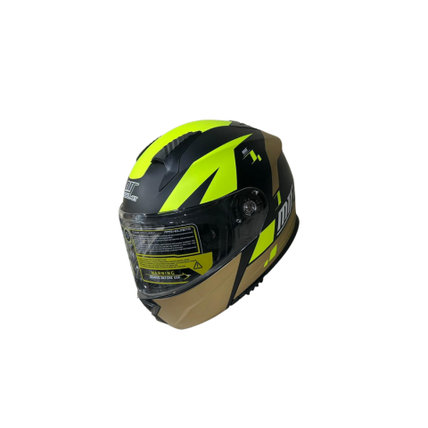 Fazer Helmets Fr-913 Full Face Kask – Mat Siyah Sarı, Ce Onaylı, Güneş Vizörlü