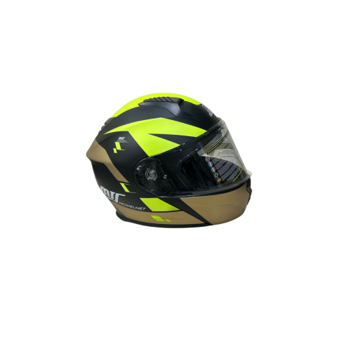 Fazer Helmets Fr-913 Full Face Kask – Mat Siyah Sarı, Ce Onaylı, Güneş Vizörlü