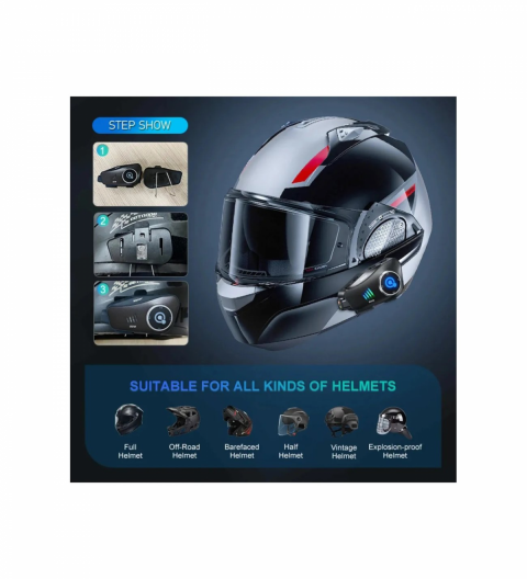 (fazer Kameralı) F-29 Kask Bluetooth Kulaklık (interkom)
