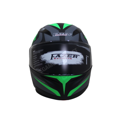 Fazer Zebra Flourosan Green Full Face Çene Açılır Kask – Ce Belgeli, Siyah Güneş Vizörlü