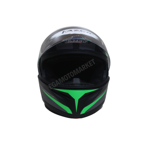 Fazer Helmet Zebra Flourosan Green Full Face Çene Açılır Kask – Ce Belgeli, Siyah Güneş Vizörlü