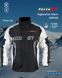 Forte Gt 2001140 Taş Siyah-beyaz Yağmurluk Takım