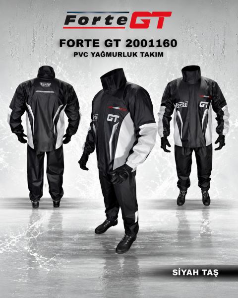 Forte Gt 2001160 Pvc Yağmurluk Takım Siyah Taş