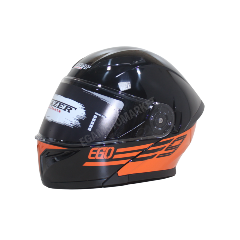 Fr-965 Ego29 Glossy Flourosan Red Çene Açılır Kask – Siyah,turuncu Güneş Vizörlü, Ce