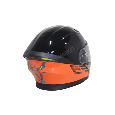 Fr-965 Ego29 Glossy Flourosan Red Çene Açılır Kask – Siyah,turuncu Güneş Vizörlü, Ce