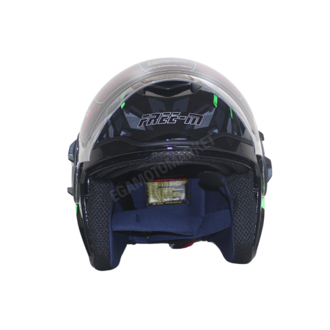 Freem Fr-665 Green Yarım Camlı Kask – Siyah,yeşil Güneş Vizörlü, Ce