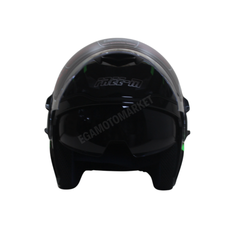 Freem Fr-665 Green Yarım Camlı Kask – Siyah,yeşil Güneş Vizörlü, Ce