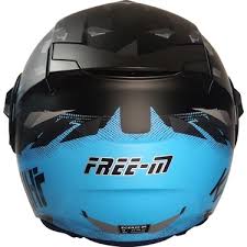 Freem Fr-665 Mat Turkuaz Yarım Camlı Kask – Siyah Mavi Güneş Vizörlü, Ce