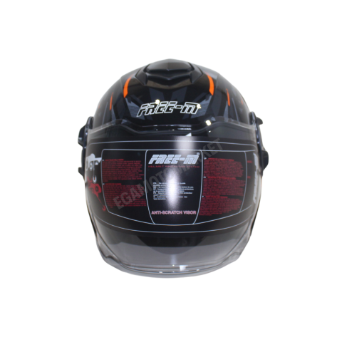 Freem Fr-665 Orange Arrow Yarım Camlı Kask – Turuncu,siyah Güneş Vizörlü, Ce