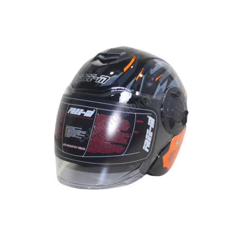 Freem Fr-665 Orange Arrow Yarım Camlı Kask – Turuncu,siyah Güneş Vizörlü, Ce