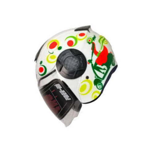 Freem Fr-665 Spring White Yarım Camlı Kask – Beyaz Desenli Güneş Vizörlü, Ce