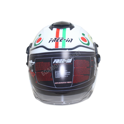 Freem Fr-665 Spring White Yarım Camlı Kask – Beyaz Desenli Güneş Vizörlü, Ce