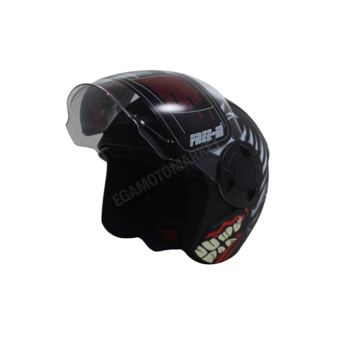 Freem Fr-665 X-blades Mat Black Yarım Camlı Kask – Siyah Güneş Vizörlü, Ce