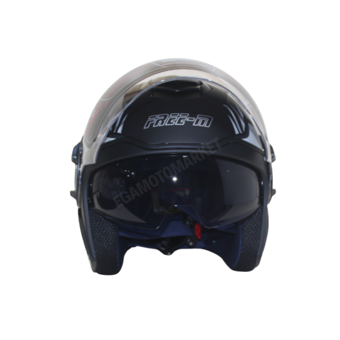 Freem Fr-665 X-blades Mat Black Yarım Camlı Kask – Siyah Güneş Vizörlü, Ce