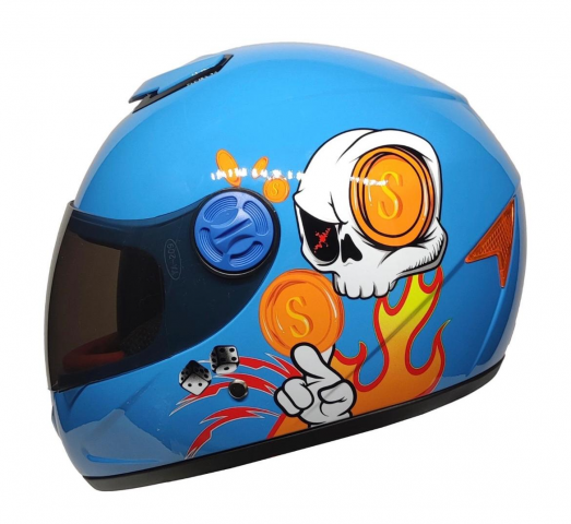 Freem Helmets Çocuk Kaskı Full Face (child Helmet) Skull Blue