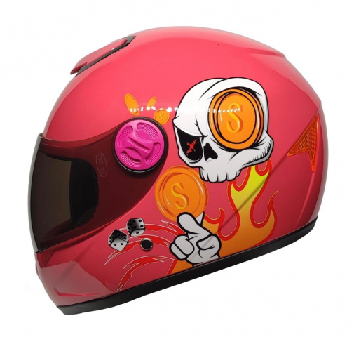 Freem Helmets Çocuk Kaskı Full Face (child Helmet) Skull Pink