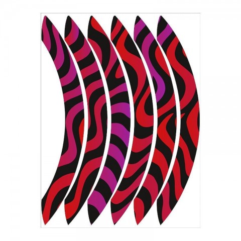 (gogo) Honda Pcx 125 / 150 (2011-2026) Uyumlu (mor-kırmızı) Zebra Desen (1 Set)