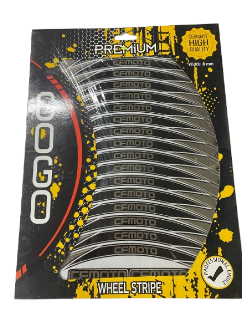 Gogo Premium Cf Moto 150nk 250nk 250sr  Komple Jant Sticker Siyah Gri 2 Jant İçin