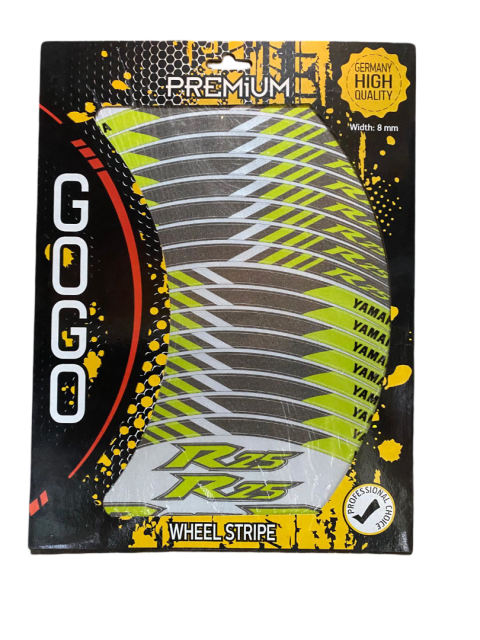 Gogo Premium Yamaha Yzf R25 Komple Jant Sticker Sarı Siyah 2 Lastik İçin (2014-2024)