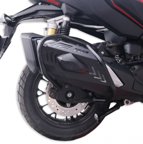 Gp Kompozit Honda Adv 350 (2025-2026) Uyumlu Kapaklı Egzoz Koruma Demiri Siyah