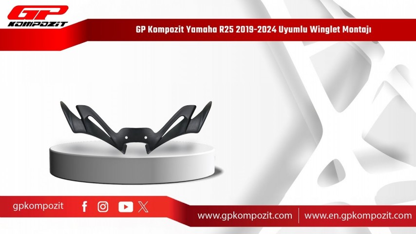 (gp) Kompozit Yamaha Yzf R25 (2019-2024) Uyumlu Winglet (siyah)