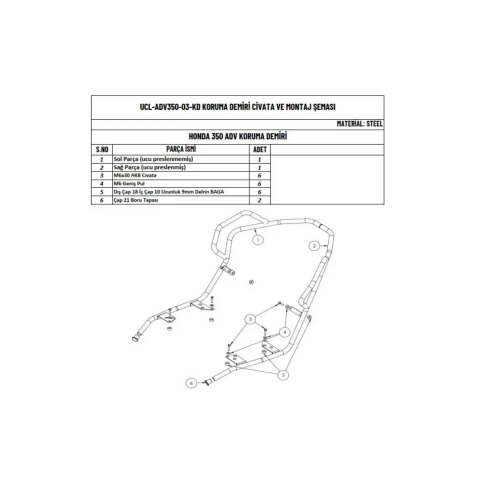 Honda Adv 350 Etraf Koruma Demiri (2023-2025)