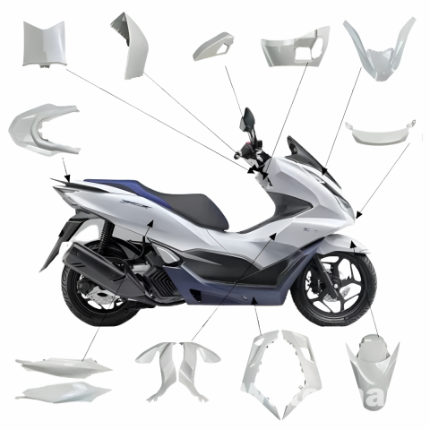 Honda Pcx 125 Grenaj Seti Beyaz Yan Sanayi 2021-2024