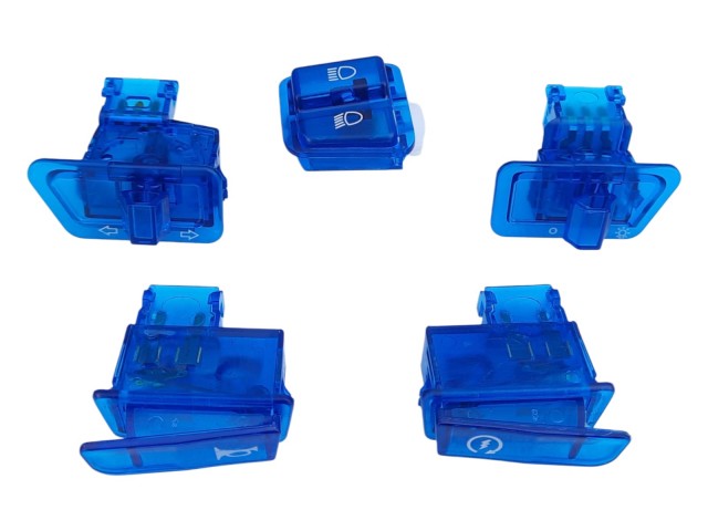 Honda Spacy 110 / Alpha 110 - Gy6 Scooter Anahtar Seti (düğme) 5'li Mavi