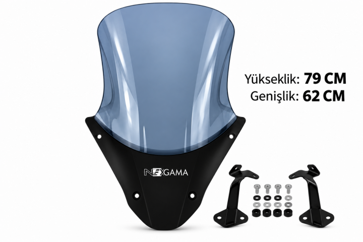 (ınsıgma) Honda Pcx 125 Ön Cam (tur Cam Siperlik) Füme (2021-2024) 79cm