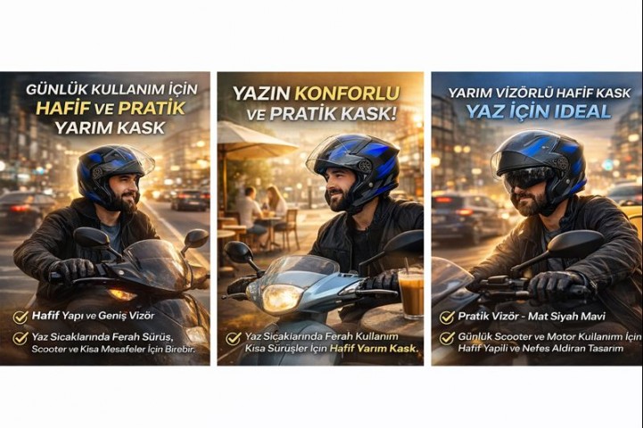 Jk 20 Kask Yarım Vizörlü Mat Siyah Mavi – Yazlık Kask