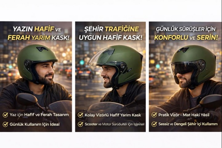 Jk 20 Kask Yarım Vizörlü Yeşil – Yazlık Kask