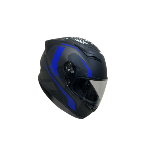 Jk Full Face Kask Güneş Vizörlü ,mat Siyah - Mavi