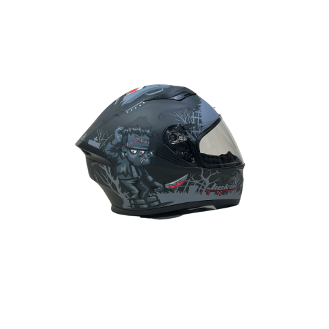 Jk Full Face Kask Güneş Vizörlü , Siyah - Gri
