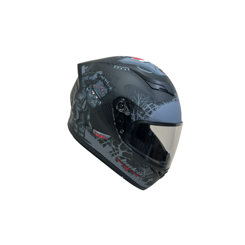 Jk Güneş Vizörlü Full Face Kask – Siyah / Gri
