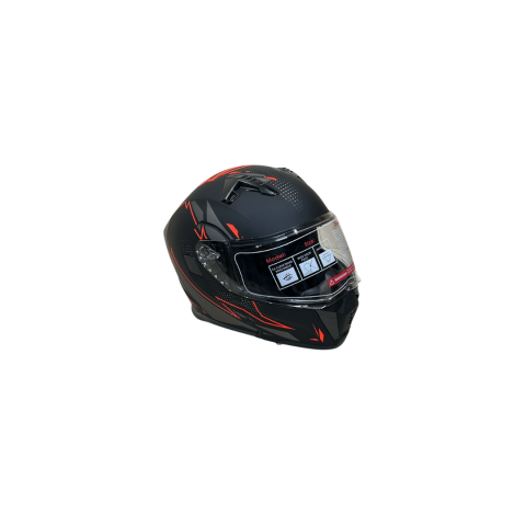 Jk Kask Çene Açılır Mat Siyah Kırmızı 4