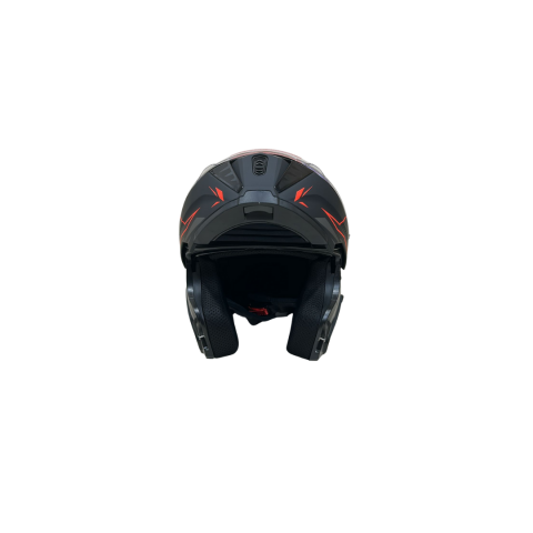 Jk Kask Çene Açılır Mat Siyah Kırmızı 4