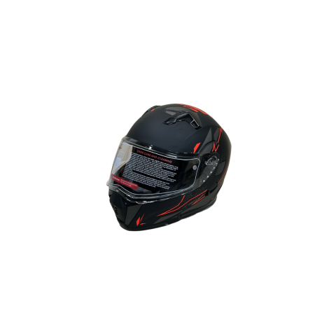 Jk Kask Çene Açılır Mat Siyah Kırmızı 4