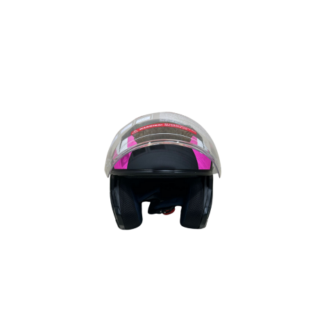 Jk Kask Çenesiz Vizörlü Mat Siyah Pembe