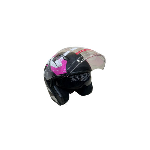 Jk Kask Çenesiz Vizörlü Mat Siyah Pembe