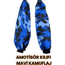 (kamuflaj) Desen Mavi Arka Amortisör Çorabı (kılıfı) 2'li