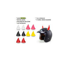 Kask Boynuzu 2’li – Siyah, Pembe, Kırmızı, Mavi, Sarı | 3m Yapışkanlı 7cm