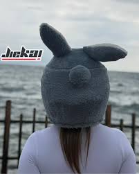 Kask Peluşu Gri Tavşan Model-04